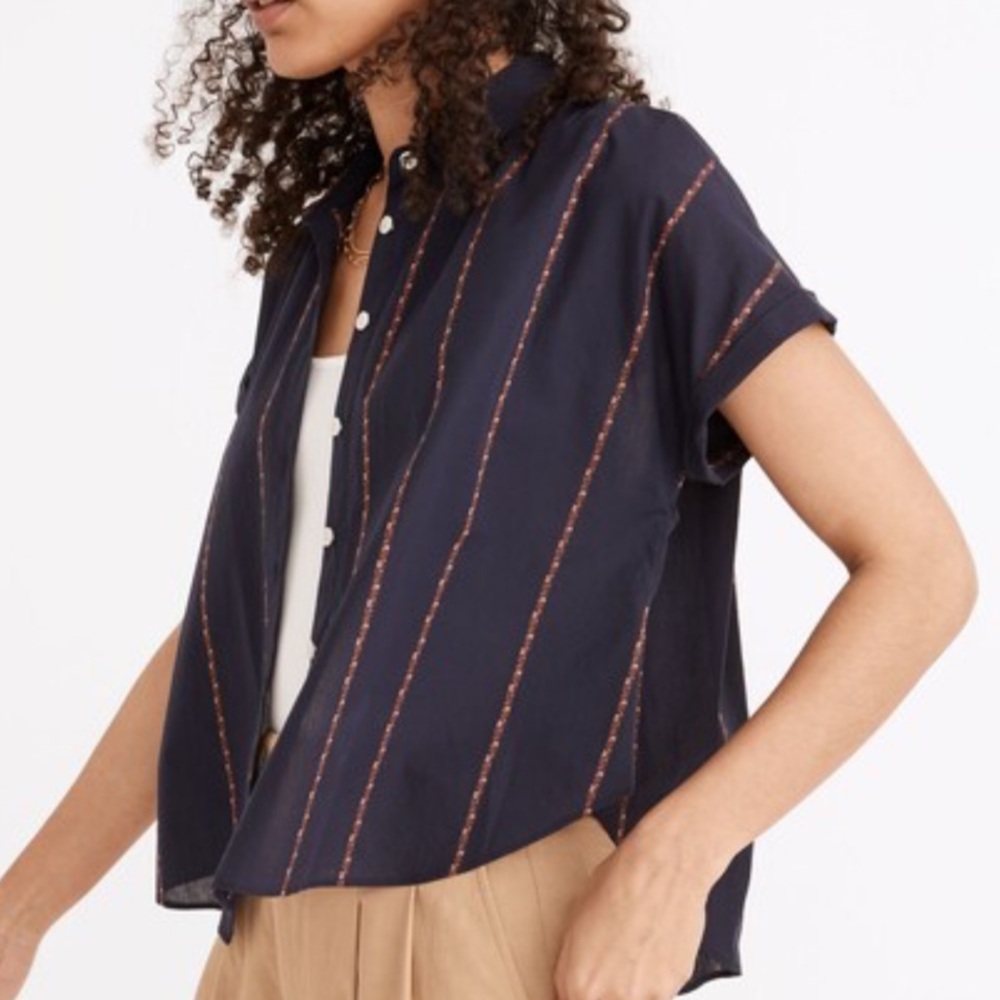 Madewell Navy Hilltop Shirt - Picture 2 of 8